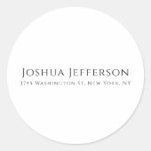 Classical Professional Creative Plain Black White Ronde Sticker (Voorkant)