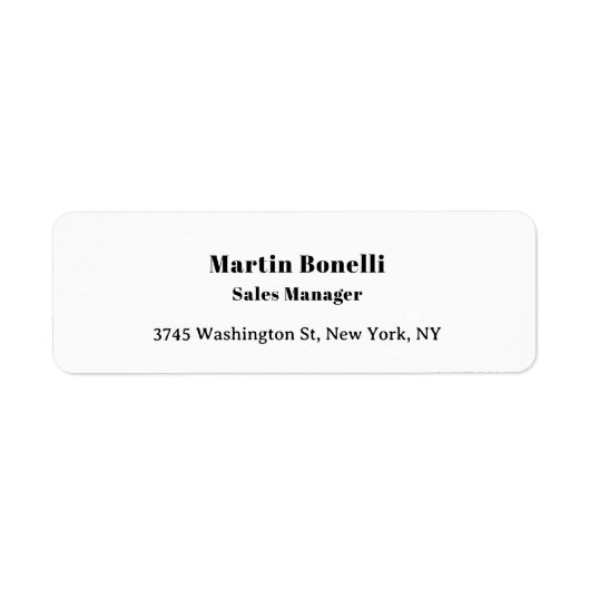 Classical Professional Own Name Information Simple Etiket (Voorkant)