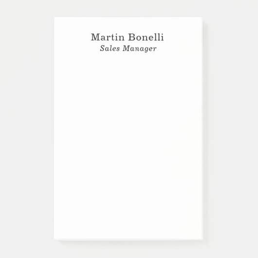 Classical Professional Own Name Information Simple Post-it® Notes (Voorkant)