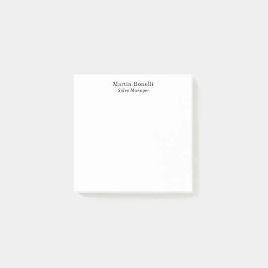 Classical Professional Own Name Information Simple Post-it® Notes (Voorkant)