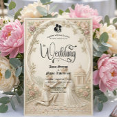 Classical Regency Garden Proposal Scene Wedding Kaart