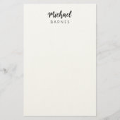 Classical White Minimalist Plain Elegant Briefpapier (Voorkant)