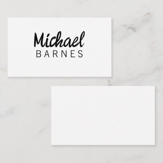 Classical White Minimalist Plain Elegant Informatiekaartje (Voorkant / Achterkant)