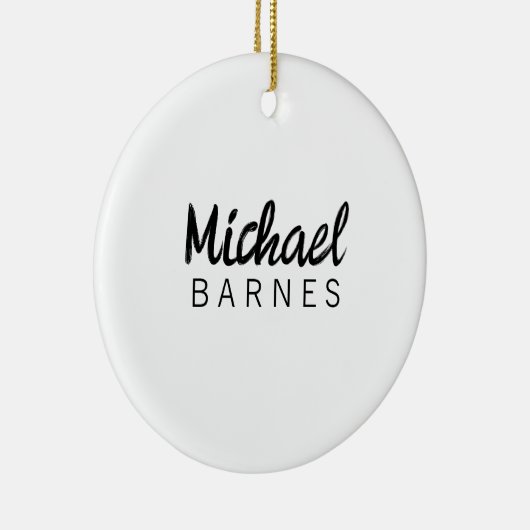 Classical White Minimalist Plain Elegant Keramisch Ornament (Rechts)