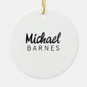 Classical White Minimalist Plain Elegant Keramisch Ornament (Voorkant)