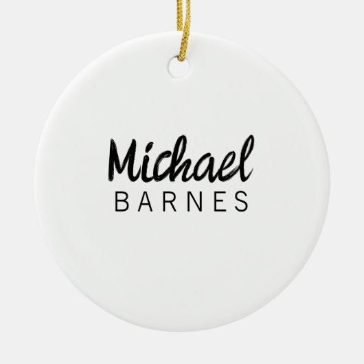 Classical White Minimalist Plain Elegant Keramisch Ornament (Voorkant)