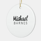 Classical White Minimalist Plain Elegant Keramisch Ornament (Links)