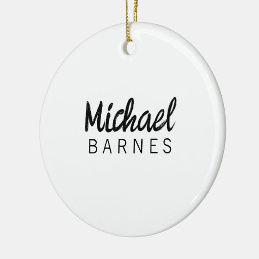 Classical White Minimalist Plain Elegant Keramisch Ornament (Links)