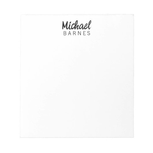 Classical White Minimalist Plain Elegant Notitieblok (Voorkant)