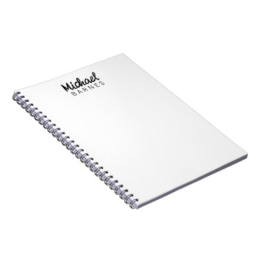 Classical White Minimalist Plain Elegant Notitieboek (Rechterzijde)