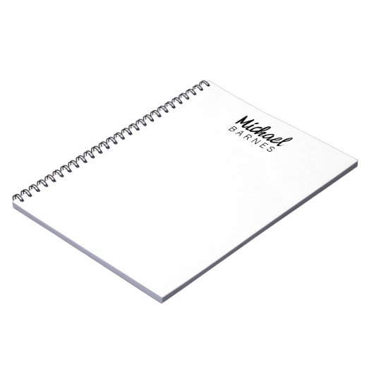 Classical White Minimalist Plain Elegant Notitieboek (Linkerzijde)