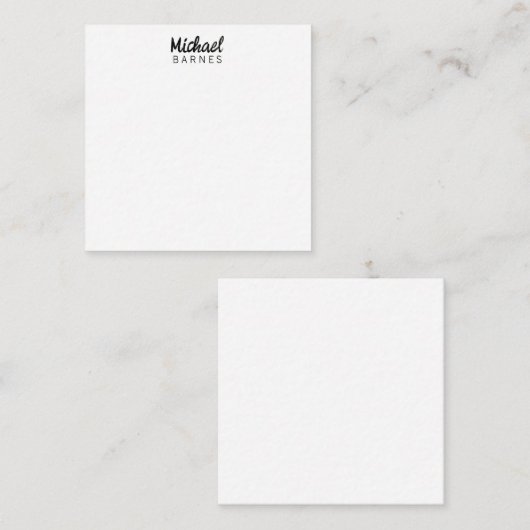 Classical White Minimalist Plain Elegant Notitiekaartje (Voorkant / Achterkant)