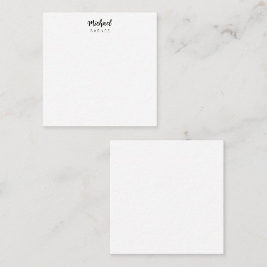 Classical White Minimalist Plain Elegant Notitiekaartje (Voorkant / Achterkant)
