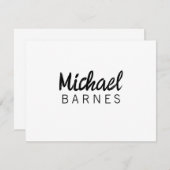 Classical White Minimalist Plain Elegant Notitiekaartje (Voorkant / Achterkant)