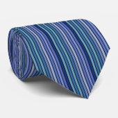 Classically Striped Blues Repeating Pattern Design Stropdas (Opgerold)