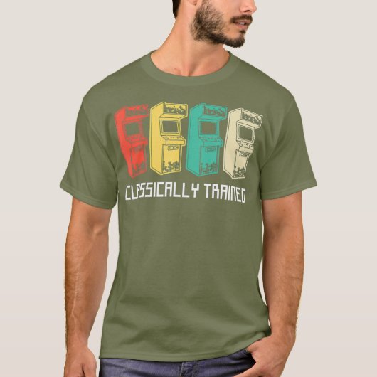 Classically Trained Gamer Vintage Retro Gaming T-shirt (Voorkant)