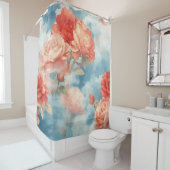 Classics - Angelic Pink en Red Roses in zachte cap Douchegordijn (In situ)