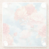 Classics - Angelic Pink en Red Roses in zachte cap Glazen Onderzetter (Achterkant)