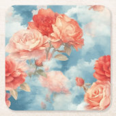 Classics - Angelic Pink en Red Roses in zachte cap Kartonnen Onderzetters (Voorkant)