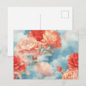 Classics - Angelic Pink & Red Roses in zachte wolk Briefkaart (Voorkant / Achterkant)