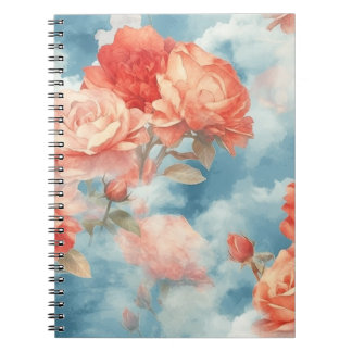 Classics - Angelic Pink & Red Roses in zachte wolk Notitieboek