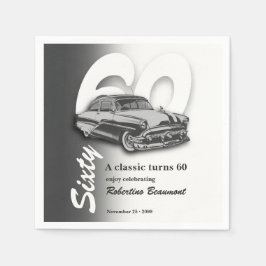 Classieke grijze auto wordt 60 jaar servet