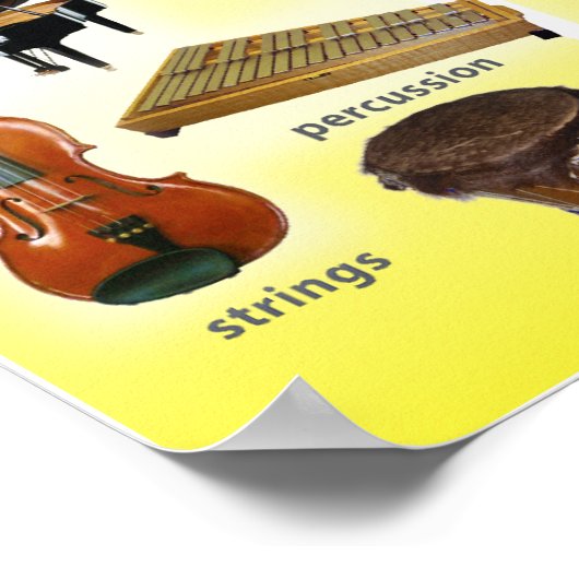 Classificatie van muziekinstrumenten op basis van  poster (Hoek)