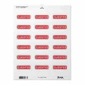 Classificatielabel Etiket (Full Sheet)
