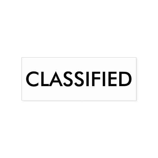 CLASSIFIED stempel, 1 "x2½" met zwart inktpad Rubberstempel (Afrduk)