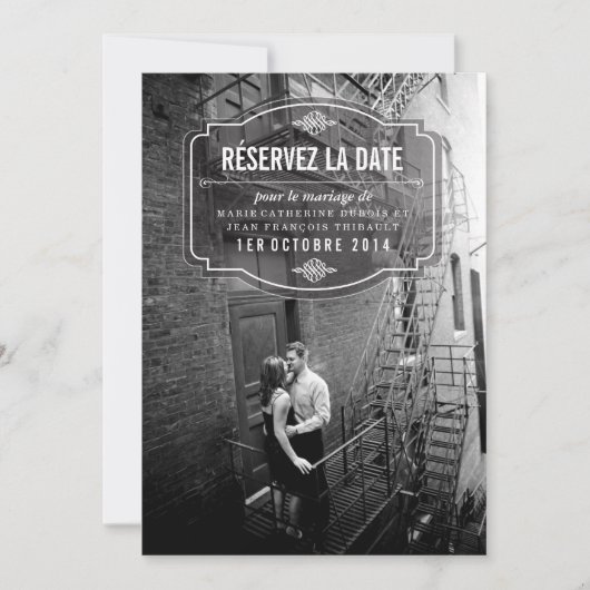 Classique et Élégante Réservez la Date Save The Date (Voorkant)