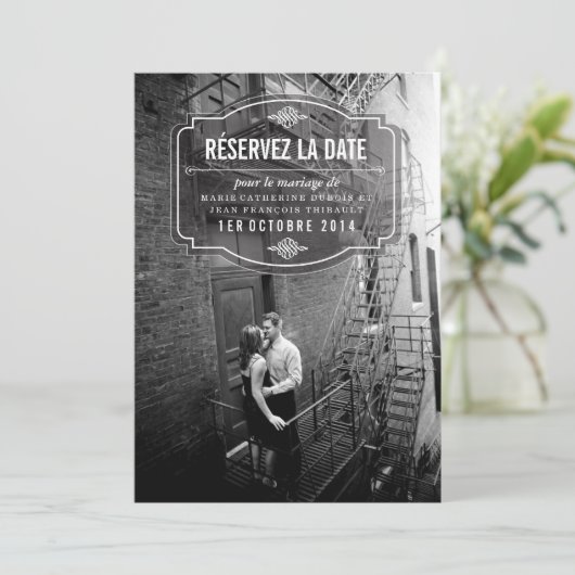 Classique et Élégante Réservez la Date Save The Date (Staand voorkant)