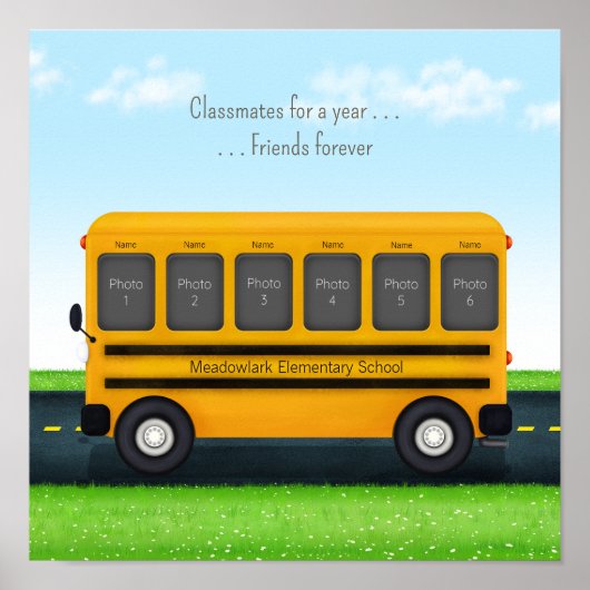 Classmates for a Year Friends Forever Custom Photo Poster (Voorkant)