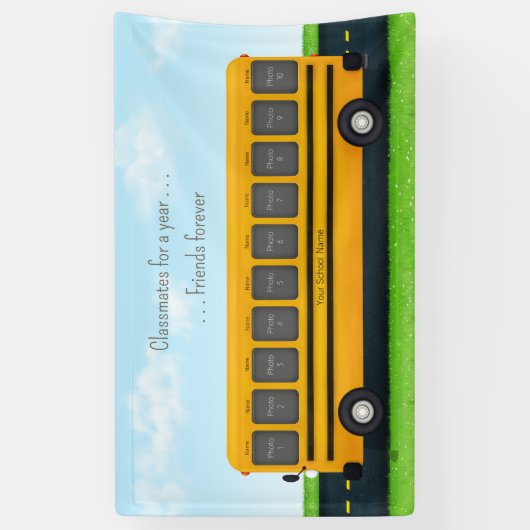 Classmates for a Year Friends Forever Custom Photo Spandoek (Verticaal)