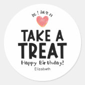 Classroom Birthday Treat Heart Cookie Simple Ronde Sticker (Voorkant)