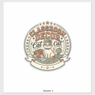 Classroom Decor Cat Classroom Decor Cat Vintage Ve Sticker