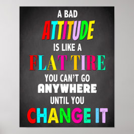 Classroom Decor, Change Attitude, Inspirerend Poster