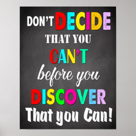 Classroom Decor, Classroom Quottes, Inspirerend Poster