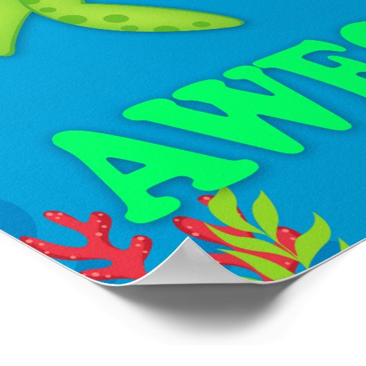 Classroom Decor, Classroom Sign, Turtle-y Geweldig Poster (Hoek)