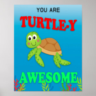 Classroom Decor, Classroom Sign, Turtle-y Geweldig Poster