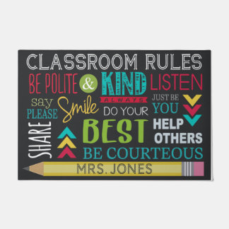 Classroom Doormat, persoonlijke naam leraar Deurmat