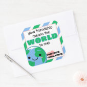 Classroom Earth World-Valentijnsdag Vierkante Sticker (Envelop)