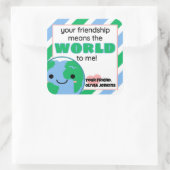 Classroom Earth World-Valentijnsdag Vierkante Sticker (Tas)