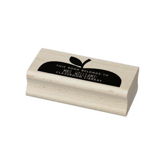 Classroom Library Apple Silhouette van leraar Rubberstempel (Stempel)