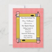 Classroom Open House: Gele Pencils, Red Gingham Kaart (Voorkant)