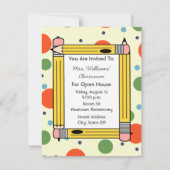 Classroom Open House - Gele Pencils & Stippen Kaart (Voorkant)