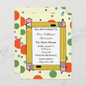 Classroom Open House - Gele Pencils & Stippen Kaart (Voorkant / Achterkant)