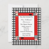 Classroom Open House: Red Pencils, grijs Gingham Kaart (Voorkant)
