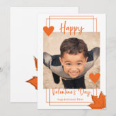 Classroom Oranje-Lijst Photo Boy Valentijnsdag Feestdagenkaart (Voorkant / Achterkant)