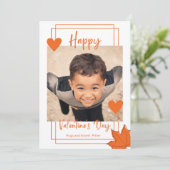 Classroom Oranje-Lijst Photo Boy Valentijnsdag Feestdagenkaart (Staand voorkant)