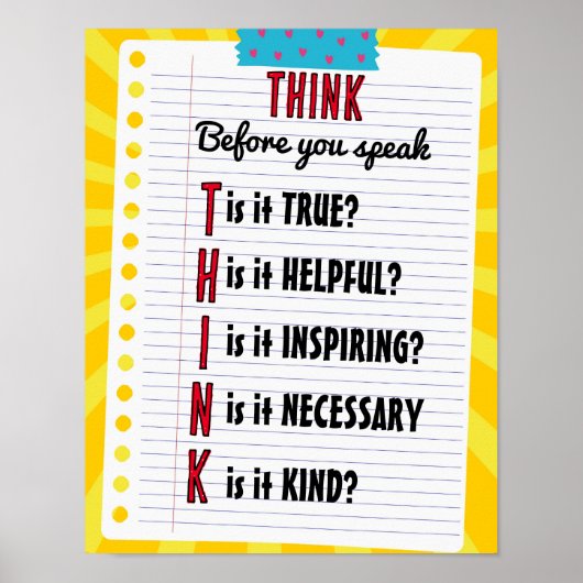 Classroom Poster Denk aan Poster Onderwijs (Voorkant)